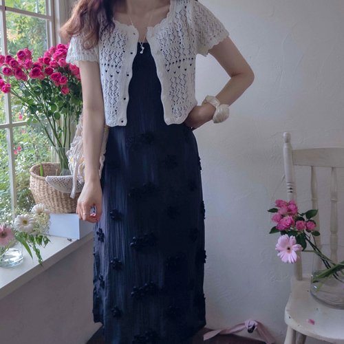 [New product special price 6,000 won discount] <FONT color=#5a3954>MADE LIN</font> Serne 3D flower spring lovely bustier One Piece [size: F (55~66)]