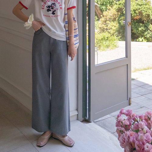 LOUIDE HUDLE HUDLE Summer Wide Denim Pants [size:S,M,L]