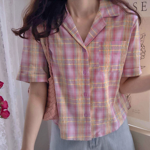 [LABEL] Crandia Summer Check Cool Mapsifit Shirt [size: F (55~66)]