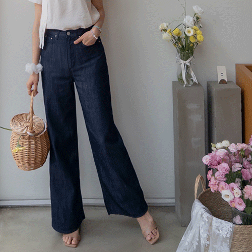Clyden Hooded Raw Denim Wide Pants [size:S,M,L]