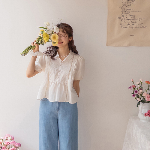 [LABEL] Haven Silver Embroidery Lovely Race Blouse [size:F(55~66)]