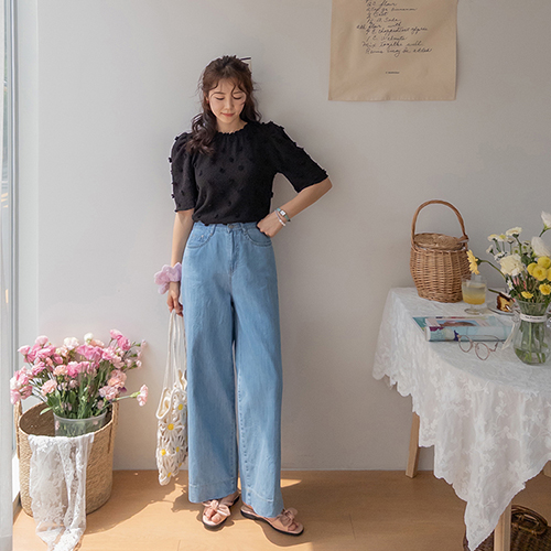 [Light fit] Madrin Yerihudul Light and Cool Straight-Fit Wide Denim Pants [size: S, M, L]