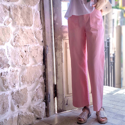 Annepastel Cute Pocket Summer Edge Back Banding Pants [size:S,M,L]