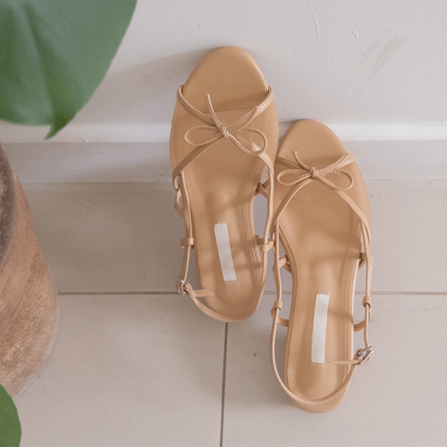 Jasmine Woody Bowknot Mesh Slim Sling backs