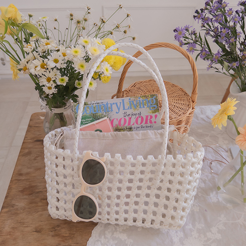 Flea Market Square Basket Shoulder Bag
