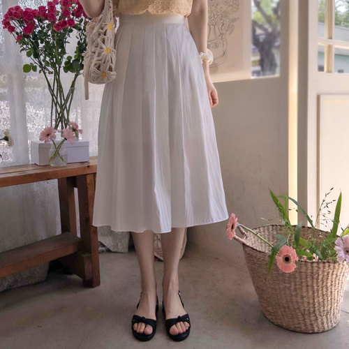 [LABEL] Roykerd Summer Cool Moist and Smooth Pleated Skirt [size:S,M]