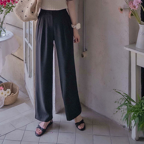 Summer Ice Cool Functional Pintuck Relaxed Fit Band Pants [size:S,M,L]