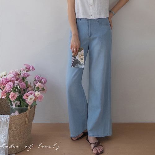 Madein Soft Straight Wide Fit Summer Denim Pants [size:S,M,L]
