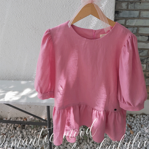 [Comfortable BL][LABEL] Mayrin Peplum Linen Blouse [size:F,1]