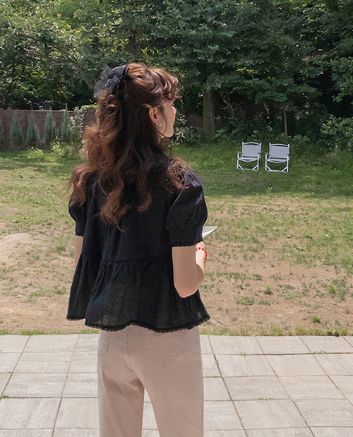 Weasley Lovely Lace Embroidery Summer Blouse [size:F(55~66)]