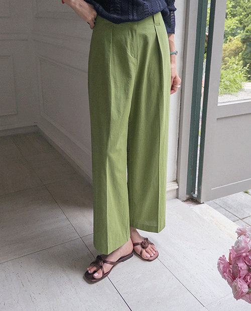 Cozy Wide Fit Cotton Summer Slacks [size:S,M,L]