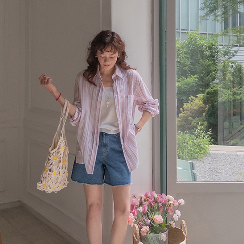 [Salanta item♥] Rona refreshing and soft daily shirt [size: F (55~66)]