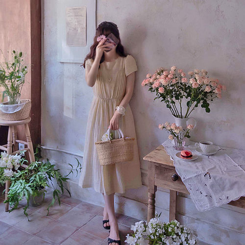 [LABEL] Ansummerringkle Cool Tencel Waistband Flutter Fit One Piece [size: F (55~66)]
