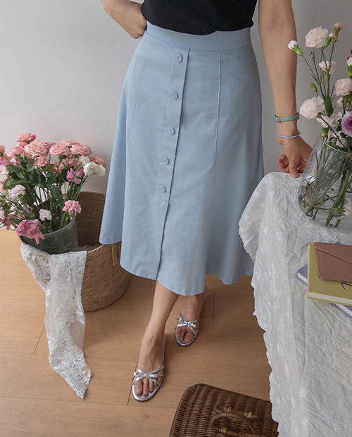 [LABEL] Someday Aline Button Point Band Skirt [size: F (55~66)]