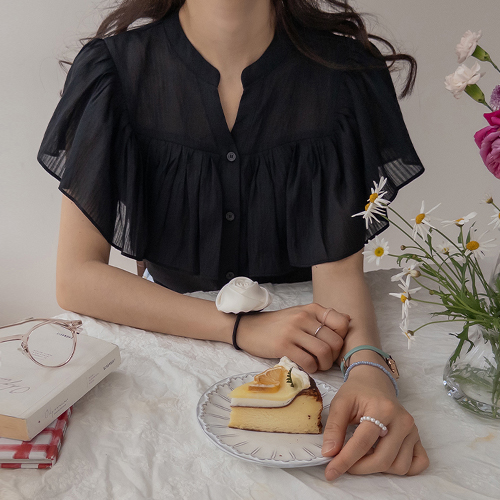 [Whoosh~] Seadin Silver-colored, loose-fitting Freel Blouse [size: F (55~66)]