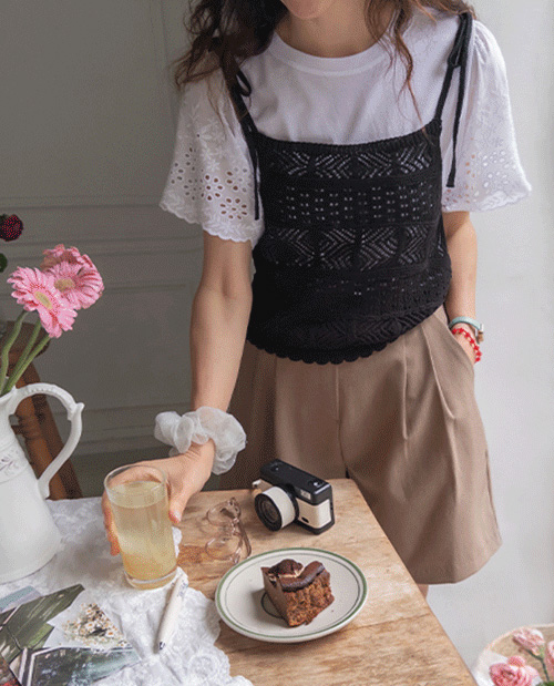 Dania Lovely Skassy-style Wave-hem Sleeveless shirts Bustier [size:F(55~66)]
