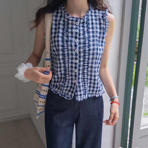 Freel Sleeveless Blouse Full of Lilid Loveliness [size:F(55~66)]