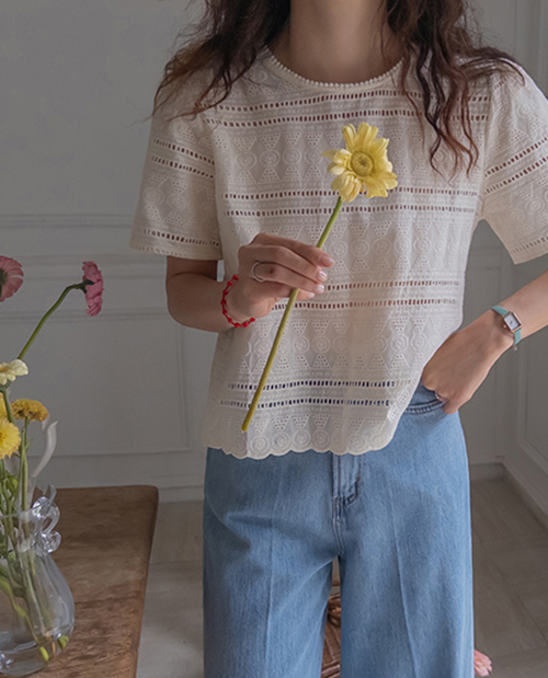 Czerny Race Wave Hem Blouse [size: F (55~66)]
