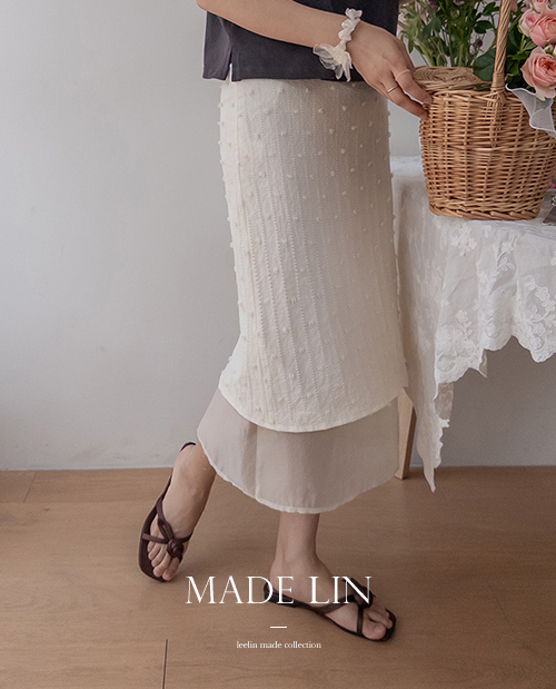 [New product 8,000 won discount] <FONT color=#5a3954>MADE LIN</font> Chesdy Spring Flower Layered Skirt [size: S, M]
