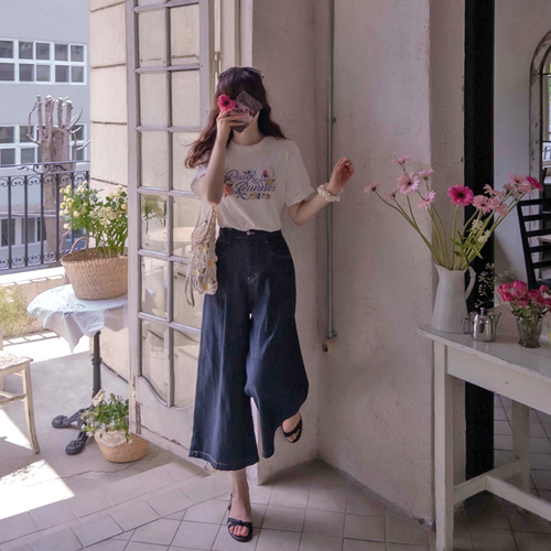 Anne Chloe Nonfade Cool Pin Tuck Summer Band Skirt Pants [size:S,M,L]