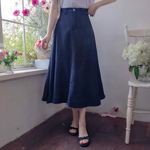 [New product special price 6,000 won discount] <FONT color=#5a3954>MADE PREMIUM</font> ribbed raw fabric Summer Flare Skirt [size: S, M, L, XL]