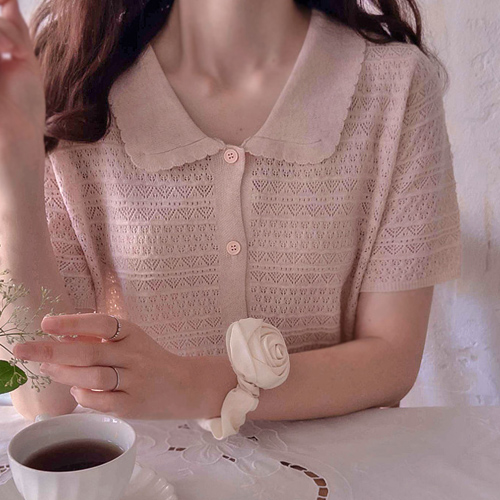 Annabelts lovely wavy collar soft knit [size: F (55~66)]