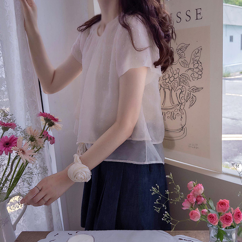 Suzanne Summer Snowflake Breeze Lovely Double Blouse [size:F(55~66)]