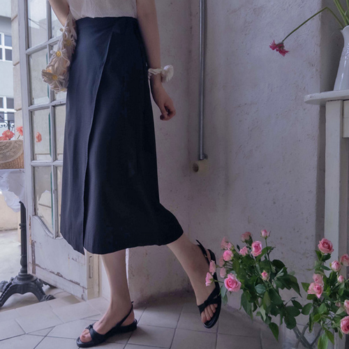 Its Cooling Seersucker Slim Summer Wrap Skirt [size:F(55~66)]