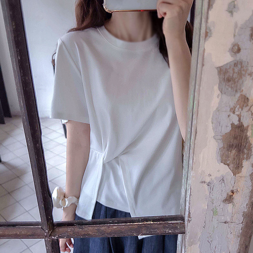 Crochet Detail Point Summer Time Stretchy Span Tee [size: F (55~66)]