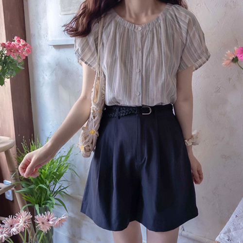 Anclovin Belt Set Summer Pintuck Cool Pants [size:F(55~66)]