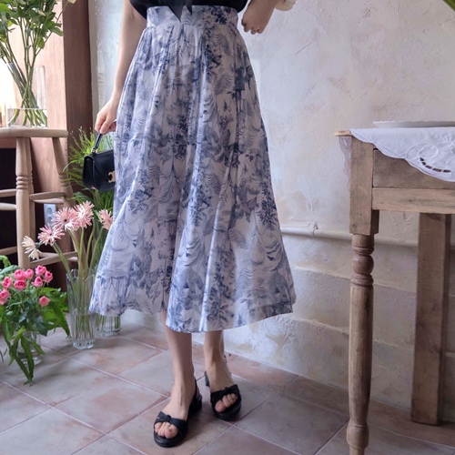 The Summer Live Mapsi Pleated Light and Cool Band Skirt [size:F(55~66)]