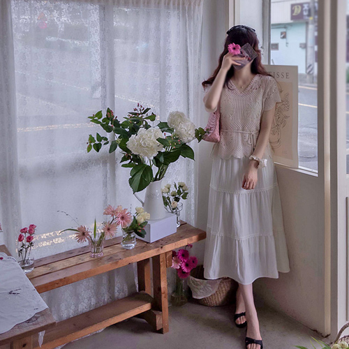 Croydon lovely one-piece and flower knit summer set [size:F(55~66)]