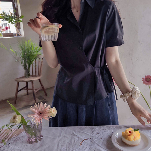 Anne Heidi Summer Lab bowknot Cool Blouse [size:F(55~66)]