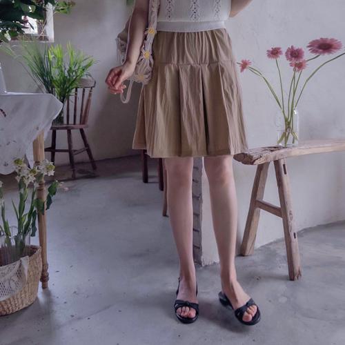 Summer pleats cooling rustling A-line Cool skirt pants [size: F(55~66)]