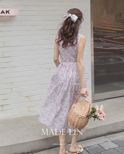 [New product special price 8,000 won discount] <FONT color=#5a3954>MADE LIN</font> Bella No rose Sleeveless shirts One Piece [size: F (55~66)]