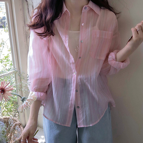 Summer Rainbow Sunblock Flexible Summer Blouse [size:F(55~66)]