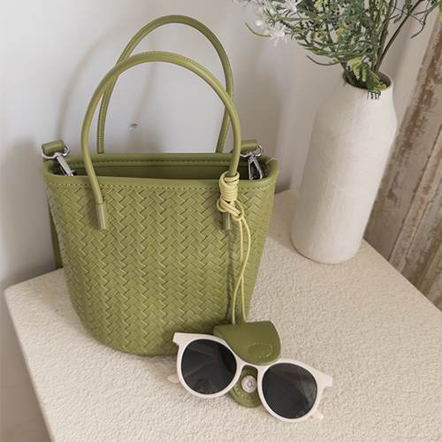 [Cross Bag String Detachable] Eclat Mini Weaving Tote Bag
