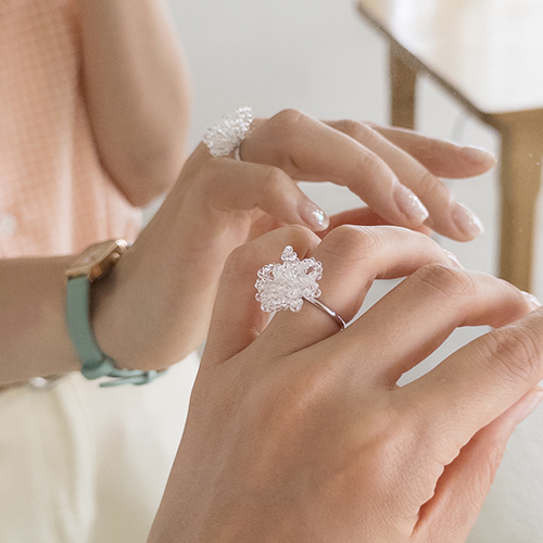Pure Fancy Flower Beads Ring