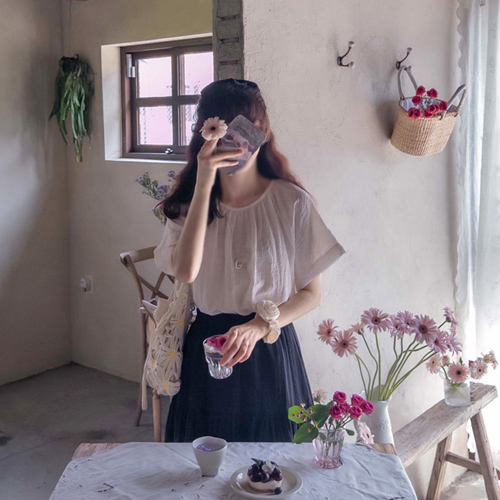 Daysummer Cool Tencel Flexible Challangfit Blouse [size: F(55~66)] [Pre-order scheduled to be shipped after 8/4]