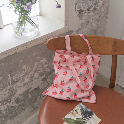 Red Verbena Lovely Flower Cotton Eco Bag