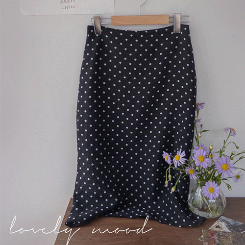 [New product special price 6,000 won discount] <FONT color=#5a3954>MADE LIN</font> Tier Tencel Dot layered Skirt [size:S,M]
