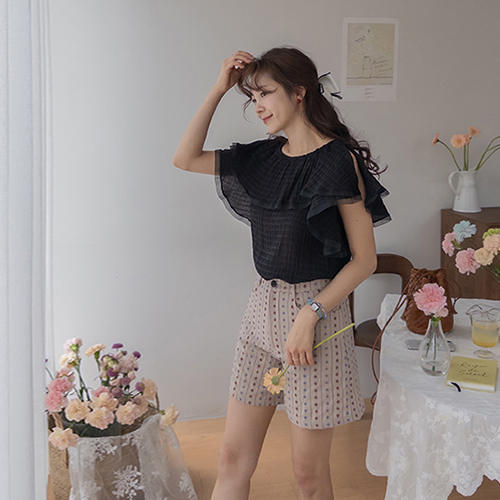 Beninyu feminine mood double frill blouse [size: F(55~66)]
