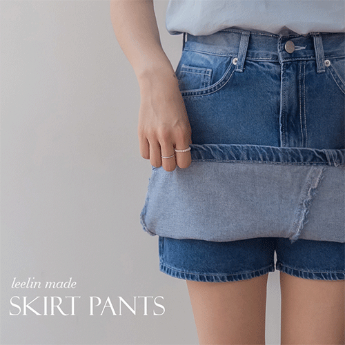 [New Product Special Price 6,000 Won Discount] <FONT color=#5a3954>MADE PREMIUM</font> Redenly Comfortable Denim Skirt Pants [size: S, M, L, XL]