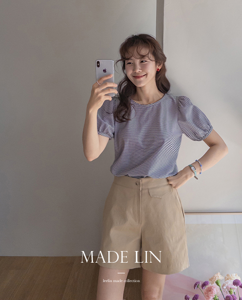 [New Arrival Special Price 6,000 Won Discount] <FONT color=#5a3954>MADE LIN</font> Dahlia Dangara Puff T-shirt [size: F (55~66)]