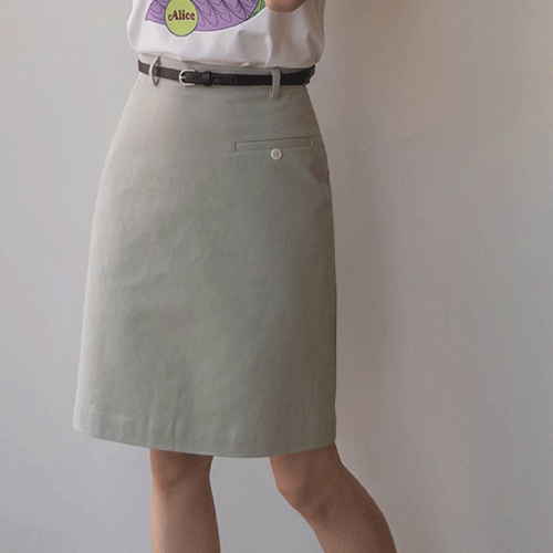 <FONT color=#5a3954>MADE LIN</font> Melini Side Pocket Belt Set Skirt <FONT color=#d8a4a4>[Scratch Sale]</font>