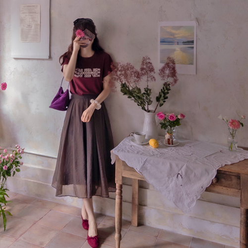 Roykbin Mapsi Pleated Elegant Fit Banding Skirt [size: F(55~66)]