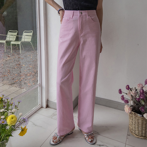 [New Arrival Special Price 4,000 Won Discount] <FONT color=#5a3954>MADE PREMIUM</font> [Pink Color] Pure Cotton Daily Straight Fit Banding Pants [size: S, M, L]