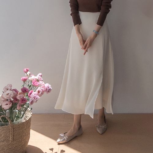 Mozon fluttering chiffon layered skirt [size: F (55-66)]