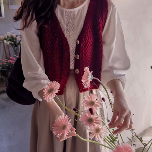 Sallyven Fall Coordination Chic Knit Vest [size: F(55~66)]