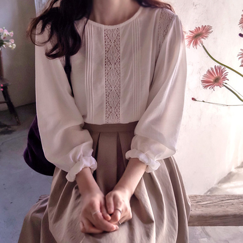 Autumn Gemma Race Anne Pintack Slim Fit High-End Blouse [size: F(55~66)]